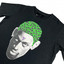 VLone x Dennis Rodman Men's 100 Cotton Neon Cheetah T-Shirt Black   USA   Large