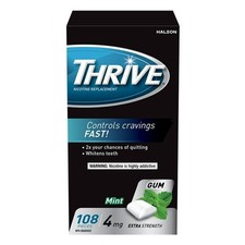 Thrive Gum 4mg Extra Strength Nicotine Replacement, Mint, 108 Count