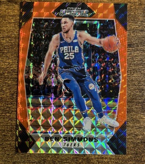 2017-18 Panini Prizm Mosaic Ben Simmons #48 Orange Prizm SP 76ers Free