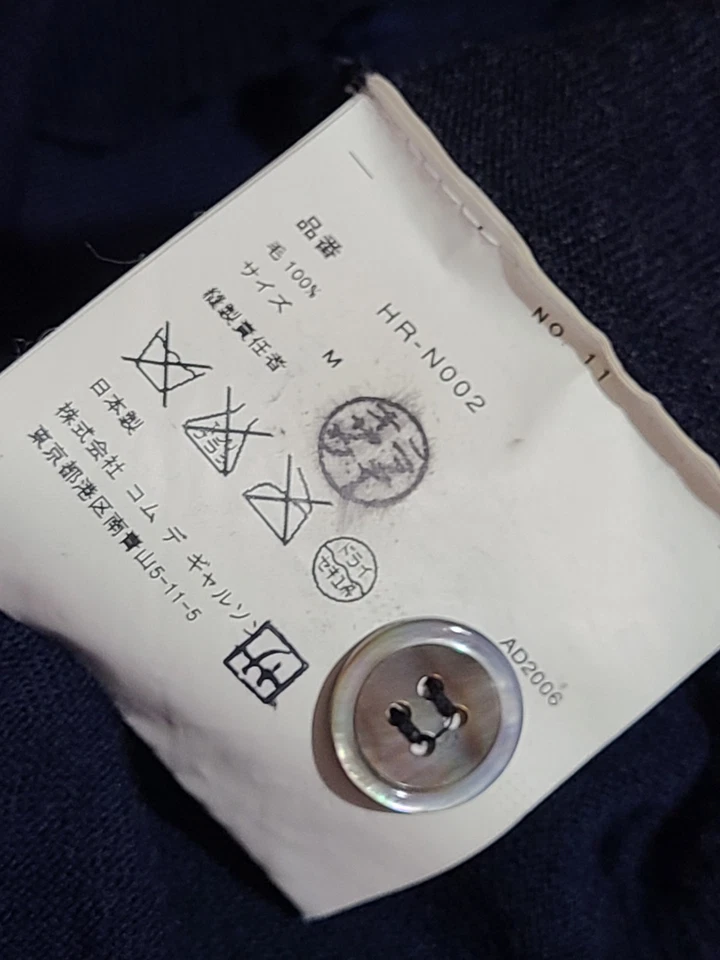 Cárdigan Comme Des Garcons Pour Homme Lana Cuadros Negro Azul Talla M Japón Foto 4 de 4