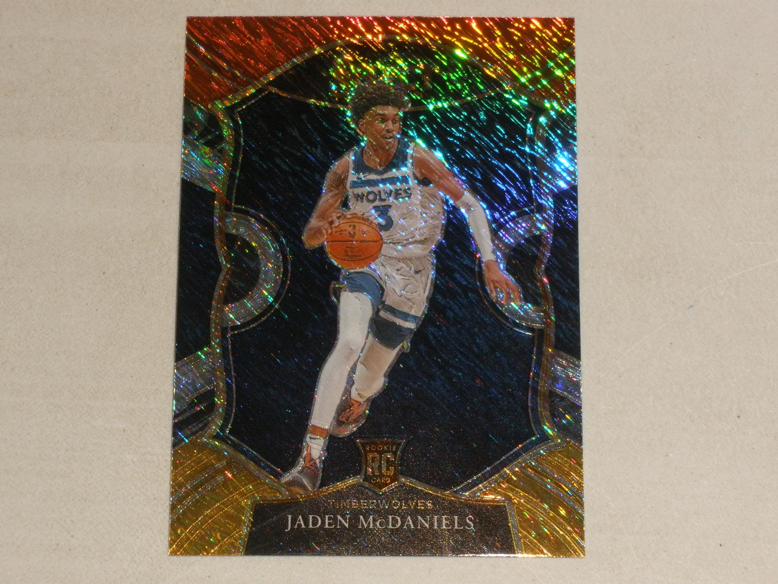 2020-21 Select Concourse Level Red White Orange Flash Prizm Jaden McDaniels RC