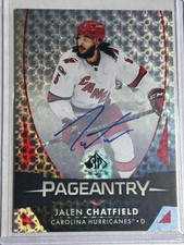 2023-24 SP Rookie Authentics Pageantry Red Auto #P-44 Jalen Chatfield - Carolina