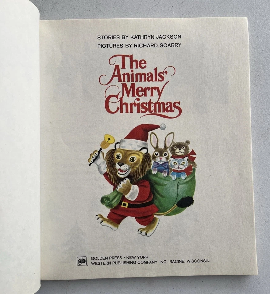 The Animals Merry Christmas By Richard Scarry Vintage 1972 Golden Book Large - Image 3 of 4
