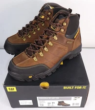 Caterpillar Men's Threshold WP Waterproof Soft Toe Real Brown Boot Size 11 New