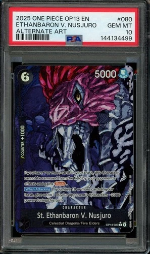 One Piece TCG OP13 EN #080 St. Ethanbaron V. Nusjuro Alternate Art PSA 10