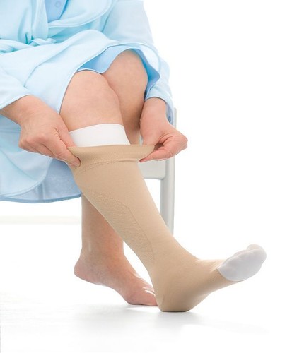 Soporte de medias de compresión Jobst UlcerCare sistema de 2 piezas sin cremallera 40 mmHg NUEVO - Imagen 2 de 8