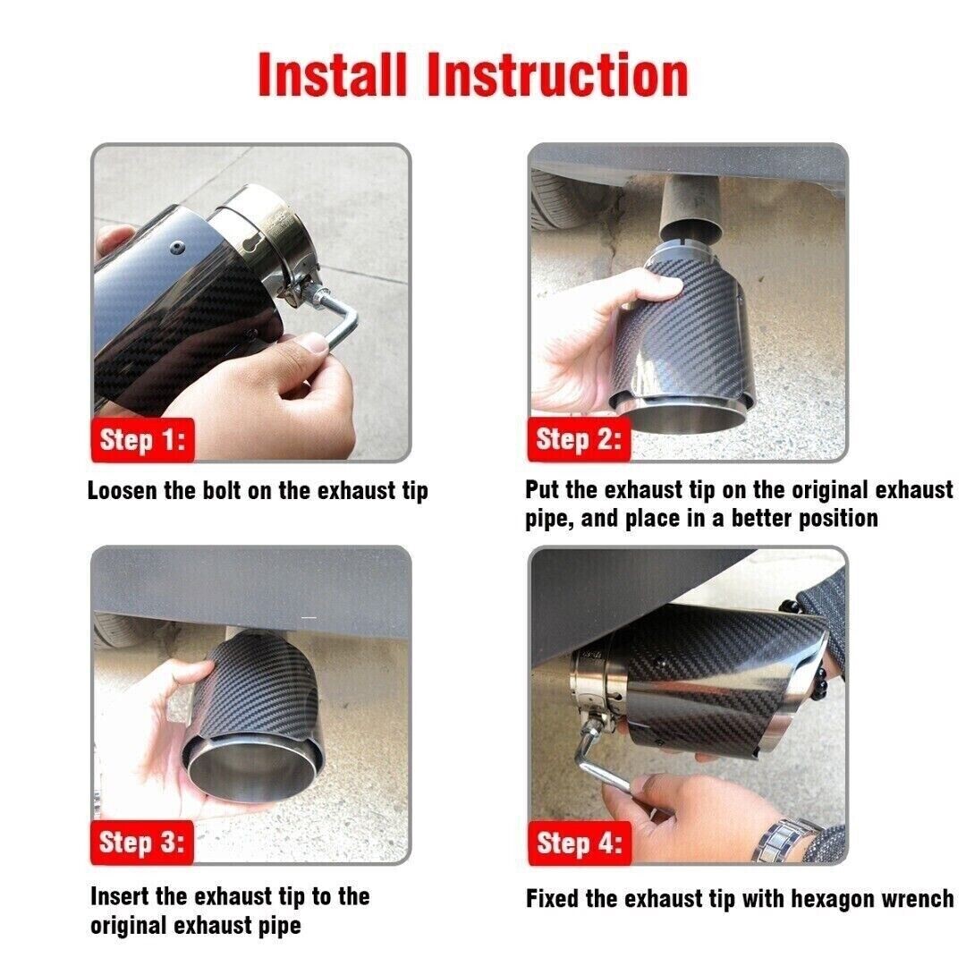 2x BMW X3 X4 X5 X6 X7 M Dual outlet Carbon Blue Exhaust tip 54mm