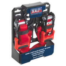 Image of Sealey TD1202SR Slide Ratchet Tie Down 32mm x 3mtr Polyester Webbing