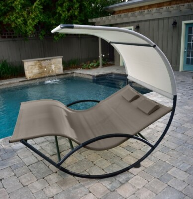 Doble Césped de Jardín vivere silla mecedora tumbona Relaxliege