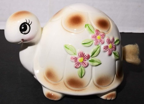 MCM Schildkröte Wattebauschhalter Spender Vintage Schwanzloch Keramik anthropomorph - Bild 6 von 10