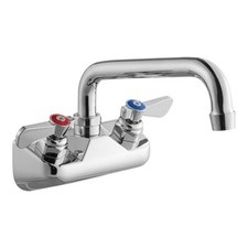 Commercial Kitchens Wall Mount Faucet with 4" Center and 8" Swing Spout