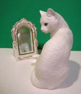 LENOX ADMIRATION CAT Mirror Kitty sculpture set Kitten -- -- NEW