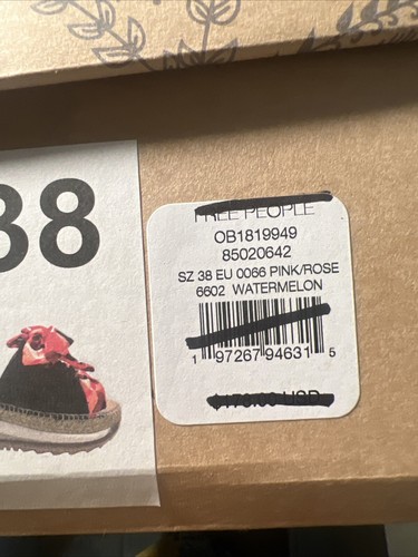 Sandalo sportivo Free People Chapmin nuovo con scatola sneaker espadrillas nastri nero rosso 38/8 - Foto 14 di 14