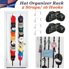 Baseball Cap Hat Rack Wall Door Hanger Holder Storage Home Organizer 16 Hooks