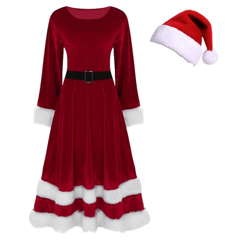 Faux Fur Costume Dresses Santa Claus
