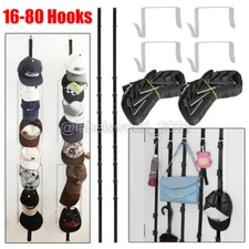 Baseball Cap Hat Rack Wall Door Hanger Holder Storage Organizer 16-80 Hooks US