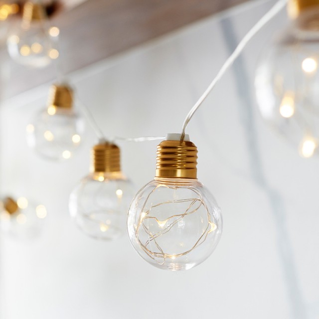 10 g60 bulb battery operated led globe lights with brass fittings