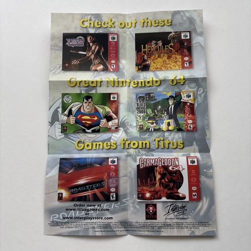 Titus Nintendo 64 N64 Hercules The Legendary Journey Box Insert Poster Only
