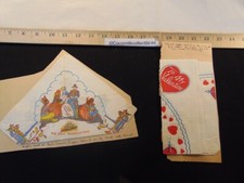 Vintage 1930's Lot of 2 Paper Napkins To My ValentineThanksgiving Scene Pilgrims