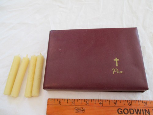 Vintage PIUS Catholic Priest Traveling Mass Kit Sick Call Set With Case Crucifix - Picture 4 of 14