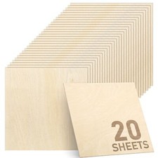 Baltic Birch Plywood 1/8"x11.8"x11.8" Laser CNC Cutting Sheets Pack of 20