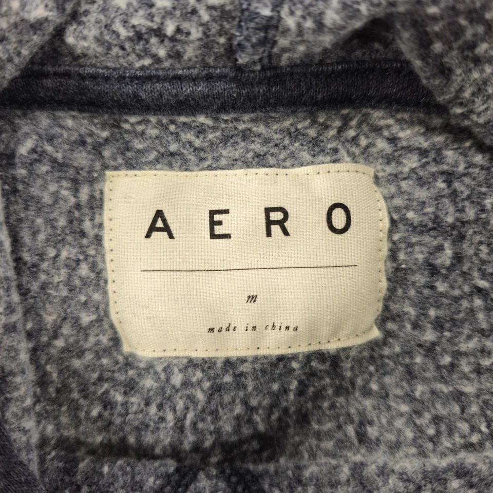 Sudadera con capucha Aero Lightwieght para mujer talla mediana azul cordón Y2K Pullover Foto 3 de 4