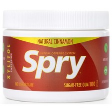 Spry Fresh Natural Xylitol Chewing Gum Cinnamon, 100 Count - Pack of 1