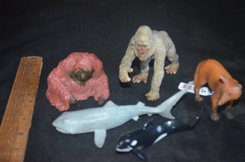 Lot of 5 Realistic Toy Animal Figures Apes Shark Whale Fox - Picture 2 of 6