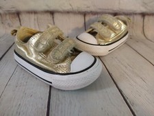 GUC infant toddler metallic gold CONVERSE / CHUCK TAYLOR shoes - size 4