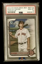 Marcelo Mayer 2022 Bowman Chrome Mega Box SP PSA 10 Gem Mint BCP125 RARE