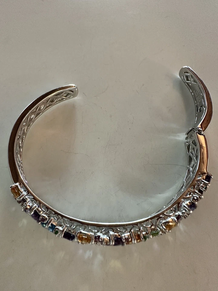 Brazalete de plata de ley con múltiples piedras preciosas 8,0 cttw QVC 2019 Foto 3 de 4