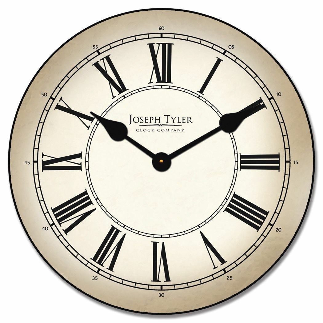 Classy Parchment Wall Clock Ultra Quiet, large wall clock, Comes in 8 sizes!!