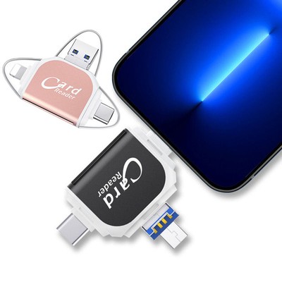 4 In 1 IFlash Drive USB Micro SD &TF Card Reader Adapter For Iphone Android Ipad - Foto 5