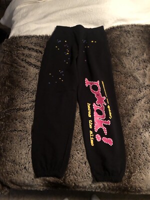 Sp5der P*NK black sweatpants large