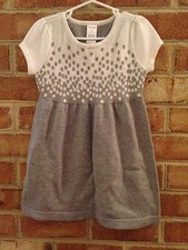 NEW Gymboree Play by Heart Gray White Falling Polka Dot Sweater Dress 4