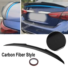 Carbon Fiber Rear Trunk Spoiler Lip For Infiniti Q50 PSM JDM Sedan 2014-2023