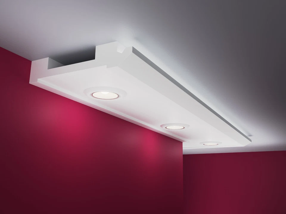 Baguettes en stuc ELHARE spot profil LED bande éclairage indirect lumière XPS... - Photo 4/4