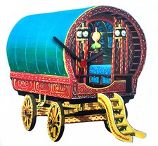Bowtop Gypsy Caravan Clock - Romany Gypsy Clock - Romany Gypsies  WT48
