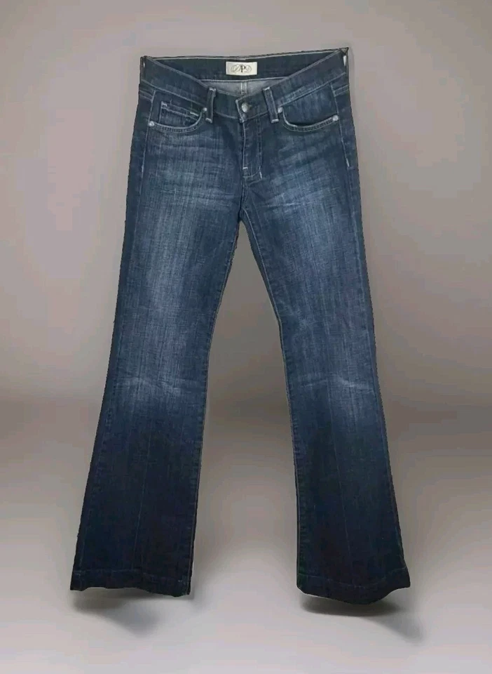 DPD средней вареной джинсовой ткани Bootcut широкие штанины размер 25 обычный джинсы кнопка молнии Express - Изображение 2 из 4