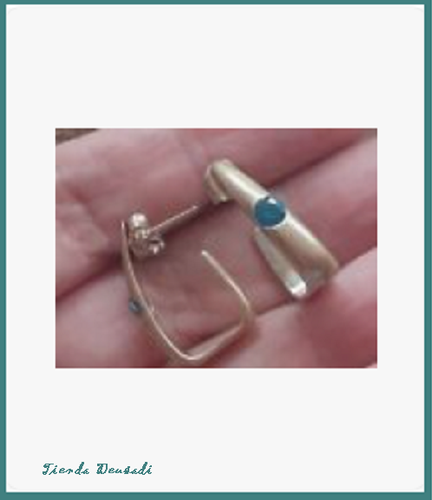 Un Paio Di Orecchini Lunghi In Piuma Blu Con 925 Ganci In Argento - Foto 4