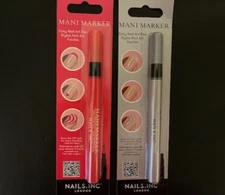 Nails Inc Mani Marker Nail Art Pens Bundle Of 2 (SILVER AND PINK) - New/Sealed