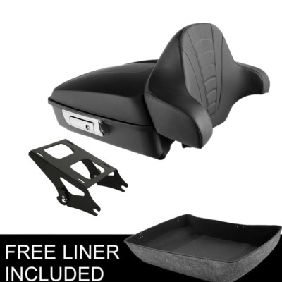 Matte Chopped Pack Trunk Pad 2 Up Mount Fit For Harley Tour Pak Road Glide 14-23