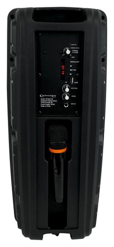 (2) Technical Pro Dual 8 Zoll kabellose Verbindung wiederaufladbare LED-Lautsprecher + Ständer + Mikrofone - Bild 7 von 12