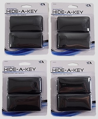 Lot of 4 Custom Accessories 46061 Black Hide A Key Magnetic Holder Box Pack of 2