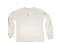 Nike Air Girls XL Sportswear Metallic White Quilted Sweatshirt Kids Long Sleeve