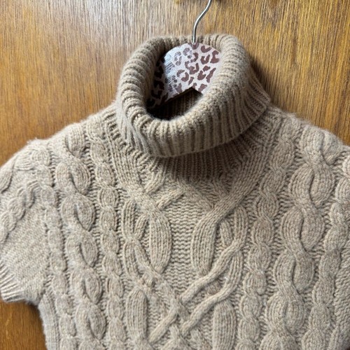 NEW Ralph Lauren Black Label Short Sleeve Cashmere Turtleneck Sweater Tan Small - Picture 3 of 9