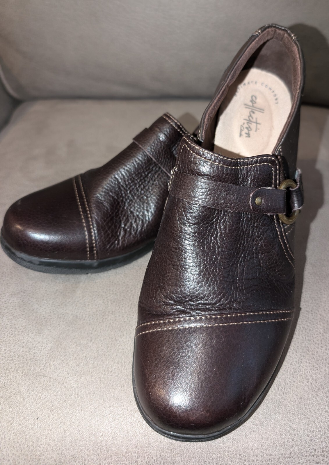 Collection By Clarks Brown Leather Loafers Size 1… - image 1