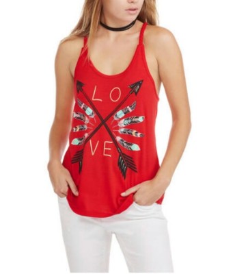 No Boundaries Tank Top Love Arrows Sleeveless Braided