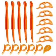 Orange Citrus Peelers, Set of 15 Plastic Easy Slicer Cutte Peeler Remover