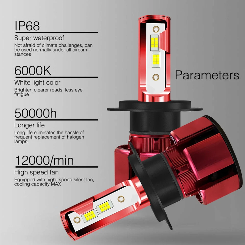 2x LED para Suzuki ESTEEM 1995-2002 kit de faróis H4/9003 6000K lâmpadas feixe HI/LO - Imagem 3 de 4